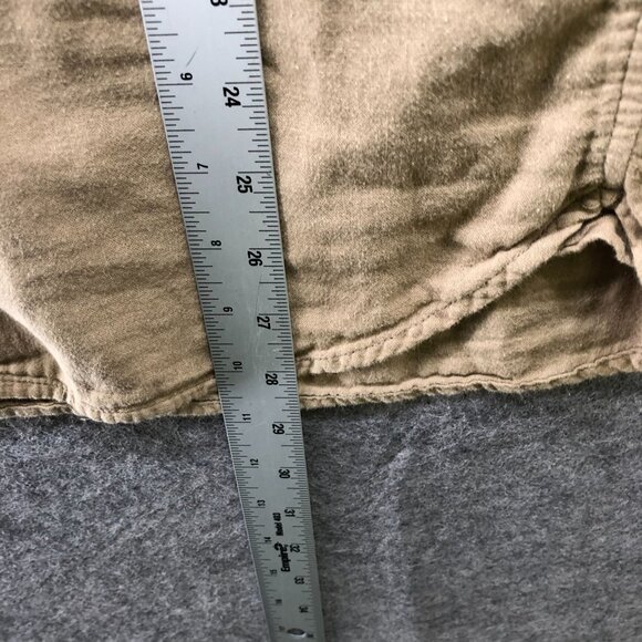 Muji Soft Double Cloth Shirt Mens M Tan Long Sleeve Button Up Pocket Front - Picture 8 of 8